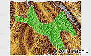 Political 3D Map of Zhenyuan, physical outside