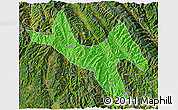 Political 3D Map of Zhenyuan, satellite outside