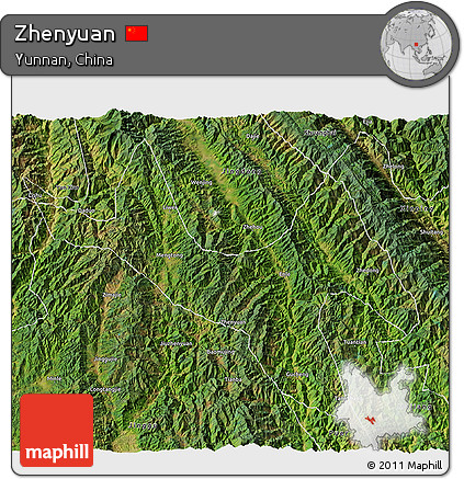 Satellite 3D Map of Zhenyuan