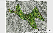 Satellite 3D Map of Zhenyuan, lighten, semi-desaturated