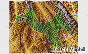 Satellite 3D Map of Zhenyuan, physical outside