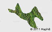 Satellite 3D Map of Zhenyuan, single color outside