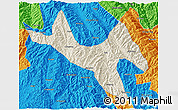 Shaded Relief 3D Map of Zhenyuan, political outside