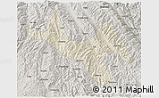 Shaded Relief 3D Map of Zhenyuan, semi-desaturated
