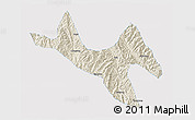 Shaded Relief 3D Map of Zhenyuan, single color outside