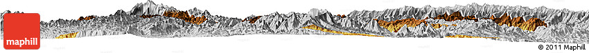 Physical Horizon Map of Zhenyuan, lighten, desaturated