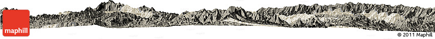 Shaded Relief Horizon Map of Zhenyuan, darken Shaded Relief Horizon Map of Zhenyuan, darken