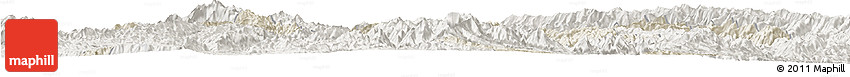 Shaded Relief Horizon Map of Zhenyuan, lighten
