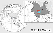 Blank Location Map of Zhenyuan, highlighted country, highlighted parent region