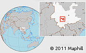 Gray Location Map of Zhenyuan, highlighted parent region