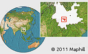Satellite Location Map of Zhenyuan, highlighted parent region