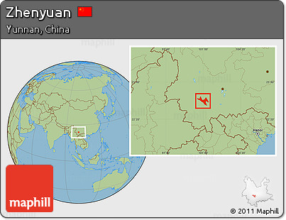 Savanna Style Location Map of Zhenyuan