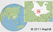 Savanna Style Location Map of Zhenyuan, highlighted parent region