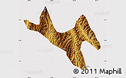 Physical Map of Zhenyuan, cropped outside