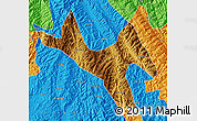 Physical Map of Zhenyuan, political outside