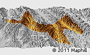 Physical Panoramic Map of Zhenyuan, lighten, desaturated