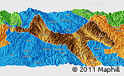 Physical Panoramic Map of Zhenyuan, political outside