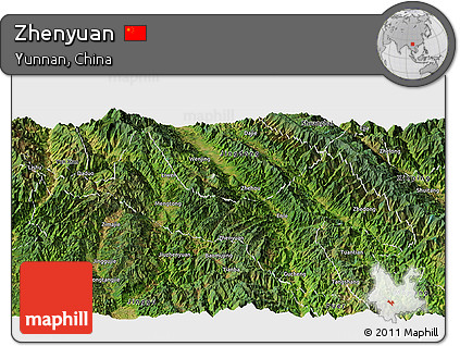 Satellite Panoramic Map of Zhenyuan