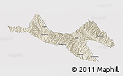 Shaded Relief Panoramic Map of Zhenyuan, cropped outside