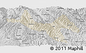 Shaded Relief Panoramic Map of Zhenyuan, desaturated