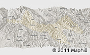 Shaded Relief Panoramic Map of Zhenyuan, semi-desaturated