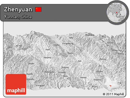 Silver Style Panoramic Map of Zhenyuan