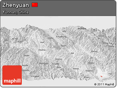 Silver Style Panoramic Map of Zhenyuan
