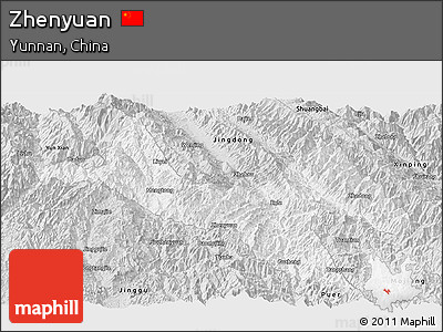 Silver Style Panoramic Map of Zhenyuan