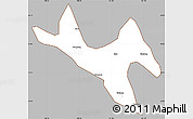 Gray Simple Map of Zhenyuan, cropped outside