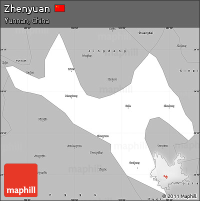 Gray Simple Map of Zhenyuan