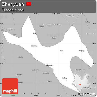 Gray Simple Map of Zhenyuan