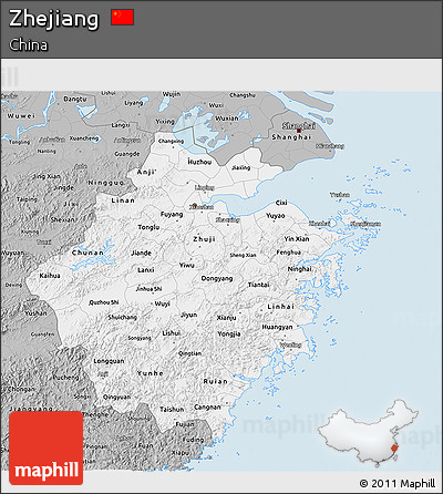 Gray 3D Map of Zhejiang