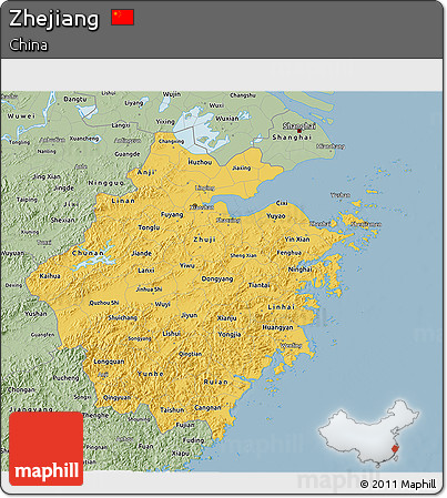 Savanna Style 3D Map of Zhejiang