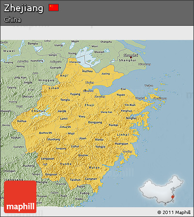 Savanna Style 3D Map of Zhejiang