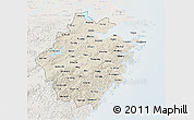 Shaded Relief 3D Map of Zhejiang, lighten