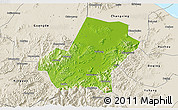 Physical 3D Map of Anji, shaded relief outside