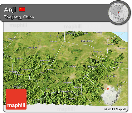 Satellite 3D Map of Anji