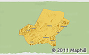 Savanna Style 3D Map of Anji, single color outside