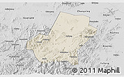 Shaded Relief 3D Map of Anji, desaturated