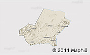 Shaded Relief 3D Map of Anji, single color outside