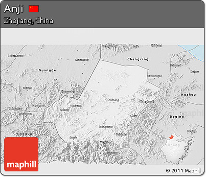 Silver Style 3D Map of Anji