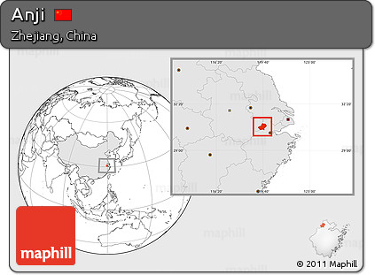 Blank Location Map of Anji, highlighted country