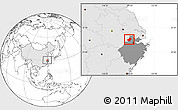 Blank Location Map of Anji, highlighted country, highlighted parent region