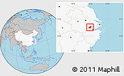 Gray Location Map of Anji, highlighted country