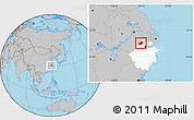 Gray Location Map of Anji, highlighted parent region
