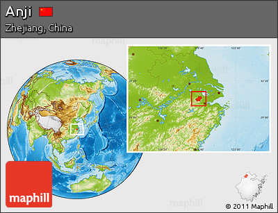 Physical Location Map of Anji