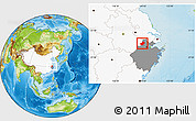 Physical Location Map of Anji, highlighted country, highlighted parent region