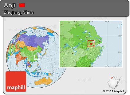 Political Location Map of Anji