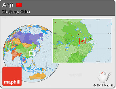 Political Location Map of Anji