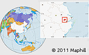 Political Location Map of Anji, highlighted country
